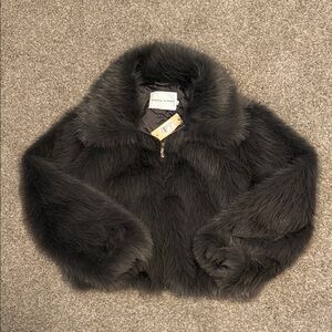 Rebecca Minkoff Charcoal Faux Fur Coat
